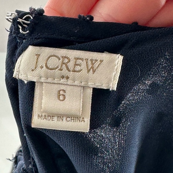 j crew outlet womens top size 6 navy blue swiss dot career - Picture 8 of 11